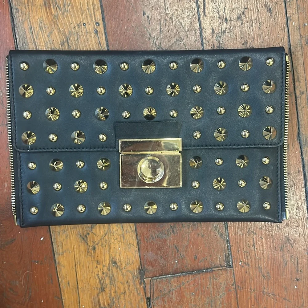 ⭐️Milly two-in-one Black Leather Studded Tote